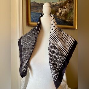 Black and White Patterned Vintage Scarf